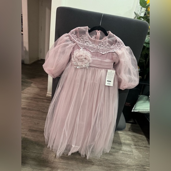 PINK GIRL Elegant Pink Tulle Dress for Girls - Picture 5 of 10